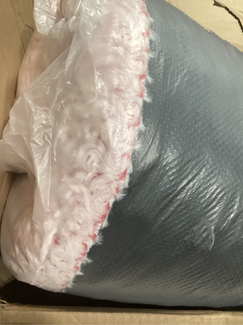 Condition photo showing New/Like New for ksiia washable dog bed deluxe plush dog crate beds comfy kennel pad anti-slip pet sleeping mat for large, jumbo, medium, small dogs breeds, 41" x 27", pink pink 41.0"l x 27.0"w x 4.0"th