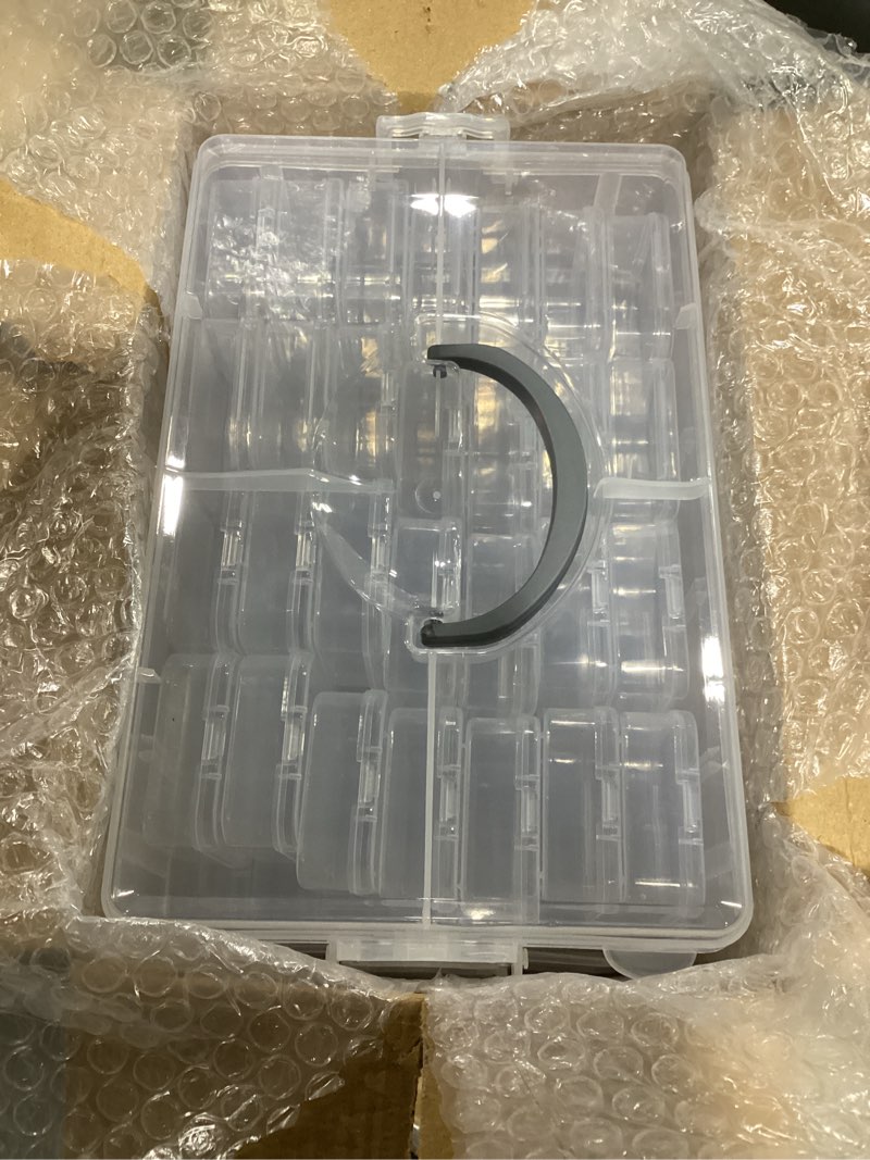 Condition photo showing Good Condition for VTG Bead Organizer Box, 112 Pcs Small Organizers, 3-Tier Bead Storage Containers Portable Organizer and Storage Box Stackable Plastic Cases for Bracelet Making DIY Jewelry Nail Charms 4 Tier