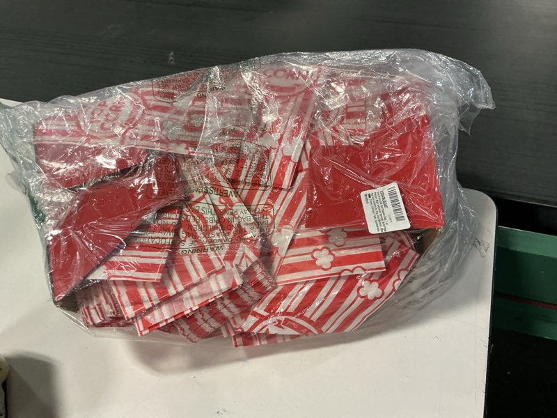 Condition photo showing Good Condition for 600 Pcs Popcorn Bags, 1 oz Popcorn Bags Individual Servings, Bulk Paper Pop Corn Sleeves for Pop Corn Machine, Movie Night, Cinema, Carnival, Party, Concessions (600)