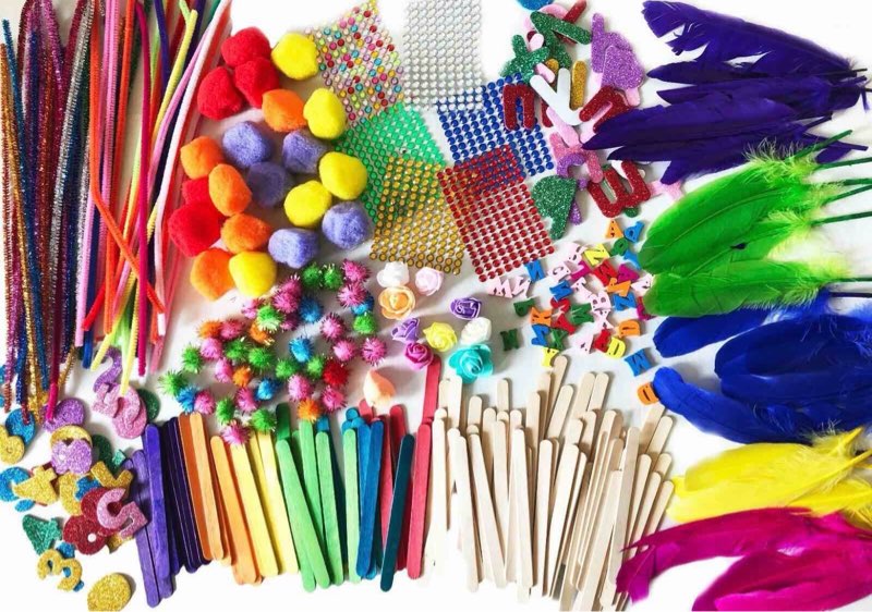 assorted arts & craft supplies 