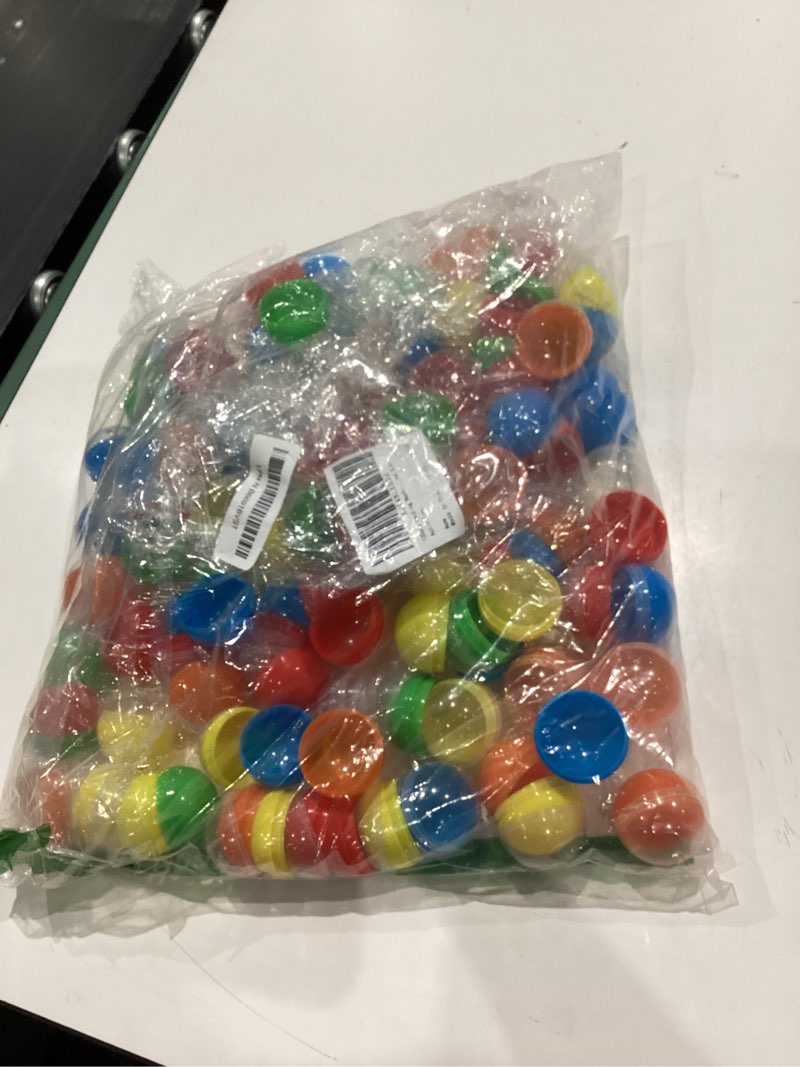 Condition photo showing Good Condition for 150 pcs vending machine capsules bulk for claw machine 2 inch frosty clear acorn capsules claw machine prizes toys refill 12 assorted colors capsules for boy and girl prizes party favor, game prize