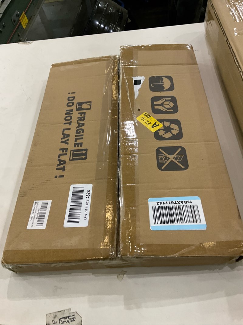 Condition photo showing As Is for 11x17 Frame Set of 2, Rustic Grey Wood Style - Display 11 x 17 Poster without Mat or 8x12 Picture with Mat, Wall Mounting Horizontal and Vertical Natural Oak 11x17 in