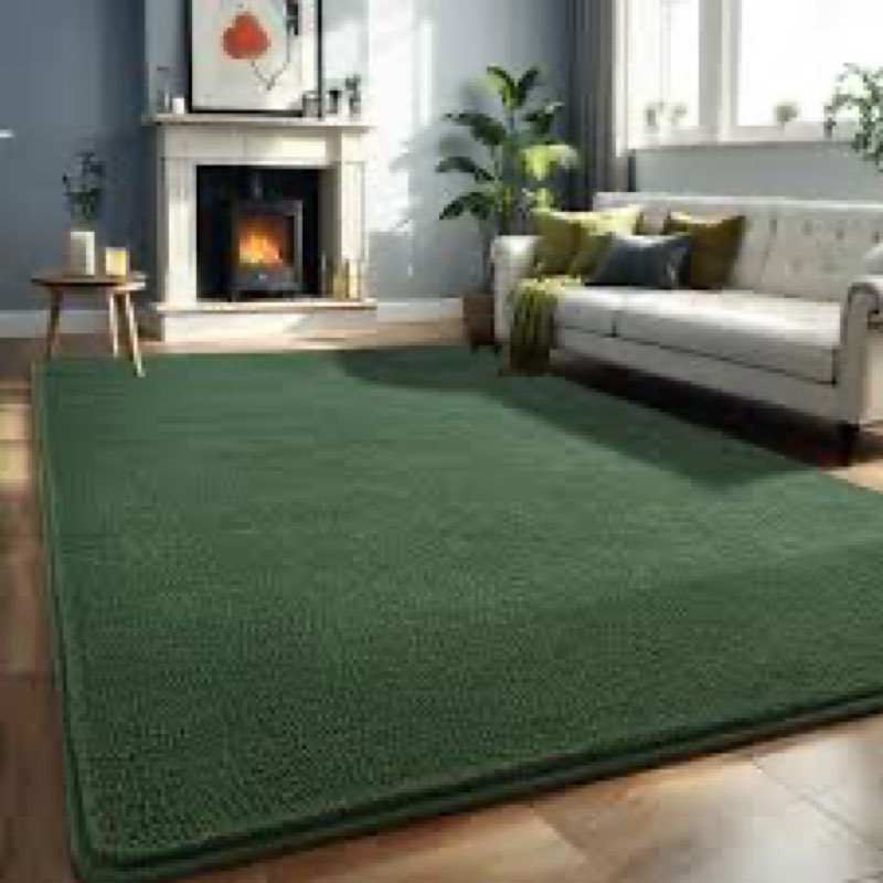 Nuttumico Large Modern Area Rugs for Bedroom Living Room, 6x9 Feet Dark Green Rug, Thickened Memory-