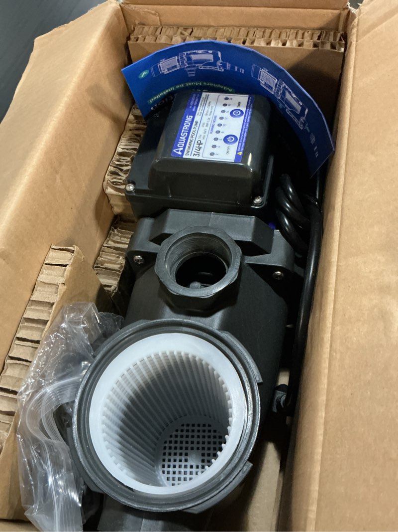 Condition photo showing Good Condition for aquastrong 3/4 hp above ground pool pump with timer, 115v, 4332gph, 1.25"&1.5''connection, high flow, powerful self primming swimming pool pumps with filter basket