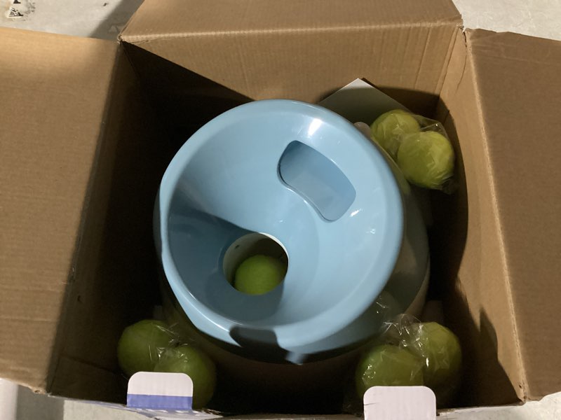 Condition photo showing Good Condition for automatic ball launcher for dogs with 10 tennis balls (2 inch), dog ball launcher with 3 range modes (10/20/30ft), rechargeable dog balls thrower for small-medium dogs,indoor/outdoor pet fetch machine blue