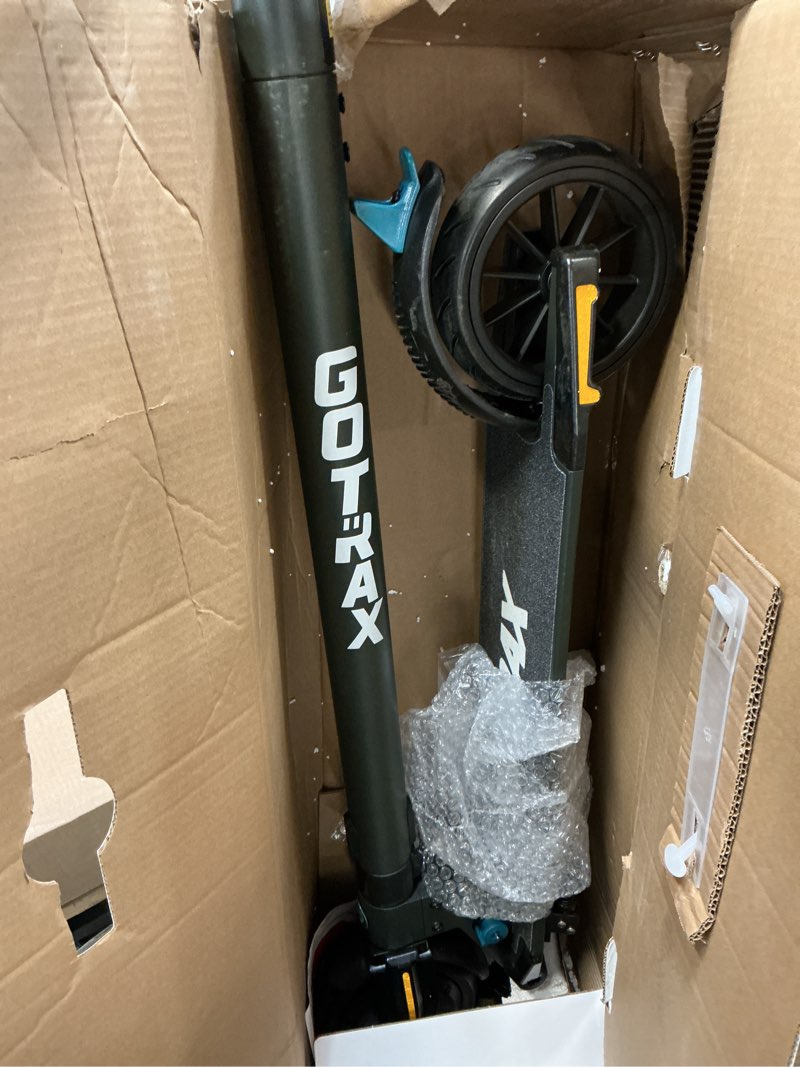 Condition photo showing As Is for gotrax g2plus foldable electric scooter for adult teens age of 8+ with 6" tires, 200w 12mph, gray