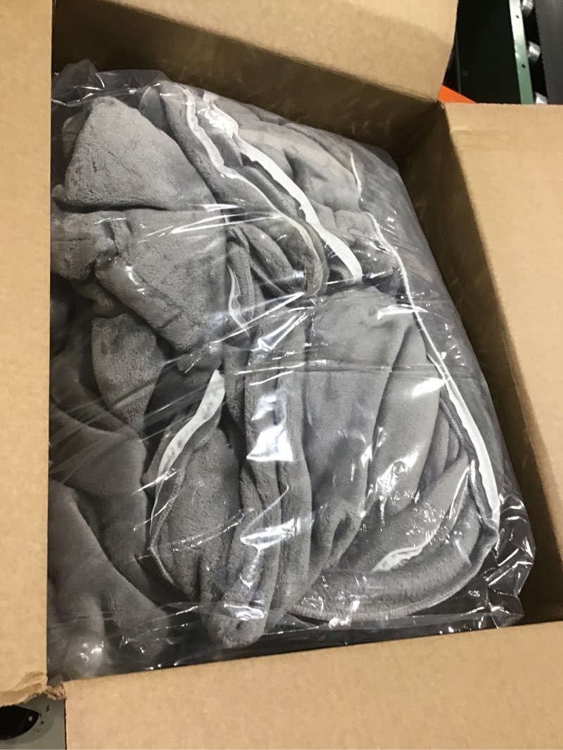 Condition photo showing Good Condition for Flannel Sleeping Bag Liner for Adult, Flannel Fluffy Sheet & Camping Sheet for Winter Warm Thick Sheets for Backpacking, Hotel, Traveling, Sleeping Bag with Zipper Gray 87 x 69"