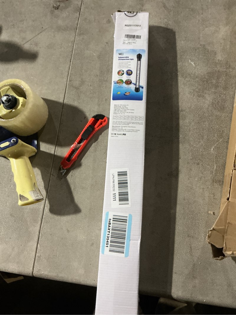 Condition photo showing Good Condition for MQ 23 in Submersible LED Aquarium Light, 9W Color Changing Fish Tank Light with Remote Control, IP68 Crystal Glass 30 LEDs Lights Bar, for Fish Tank 30-37 inch 30LED-Length 23"