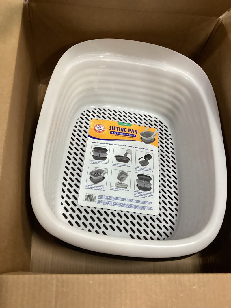 Condition photo showing Good Condition for Arm & Hammer Large Sifting Litter Box Scoop Free Cat Litter Tray with Microban, Made in USA