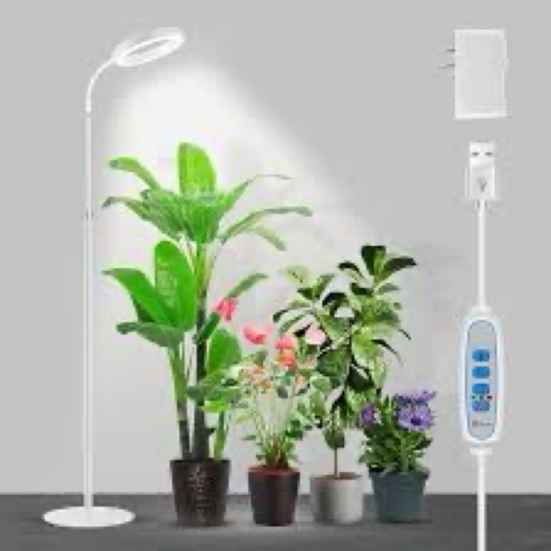 Garpsen Grow Light, Full Spectrum LED Plant Lights with Stand, 3 Color Modes Floor Grow Lamp with Ti