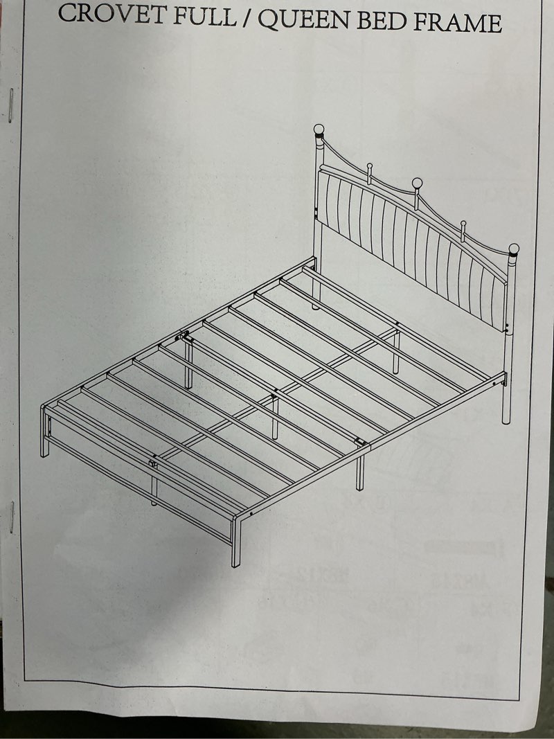 Crovet bed frame queen , color black 