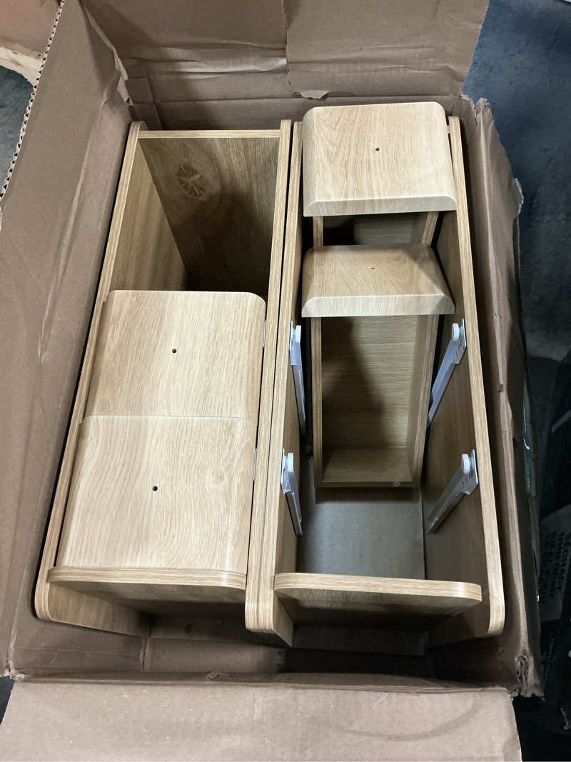 Condition photo showing Good Condition for Similar Small Nightstand Set of 2, Wooden Narrow Nightstands with 2 Drawers, Vintage Side End Table for Small Spaces, Skinny Night Stand, Bedside Table for Bedroom, Living Room (Natural-2PCS) 2drawers-natural-2pcs