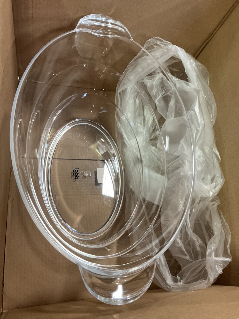 Condition photo showing Good Condition for Oggi Acrylic Oval Party Tub - Clear Beverage Cooler w/Handles, Wine Cooler, Beer Chiller, Ideal Party Tubs for Drinks, Use Ice Tub for Indoor or Outdoor Bars, 18.5" x 11" Oval Party Tub 18.5-Inch by 11-Inch