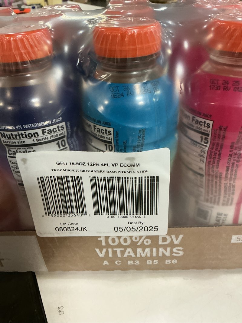 Condition photo showing Good Condition for (BB. 05/05/2025) Gatorade Fit Electrolyte Beverage  Healthy Real Hydration  New 2.0 4 Flavor Variety Pack  16.9.oz Bottles (12 Pack)