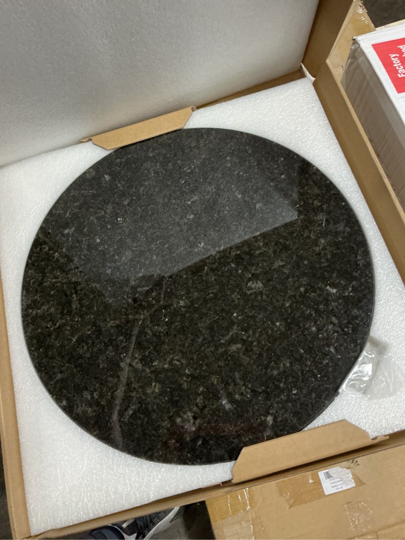 Condition photo showing Good Condition for marble lazy susan, 16 in lazy susan turntable organizer for cabinet pantry kitchen countertop fridge bathroom makeup vanity countertop - black black 16"