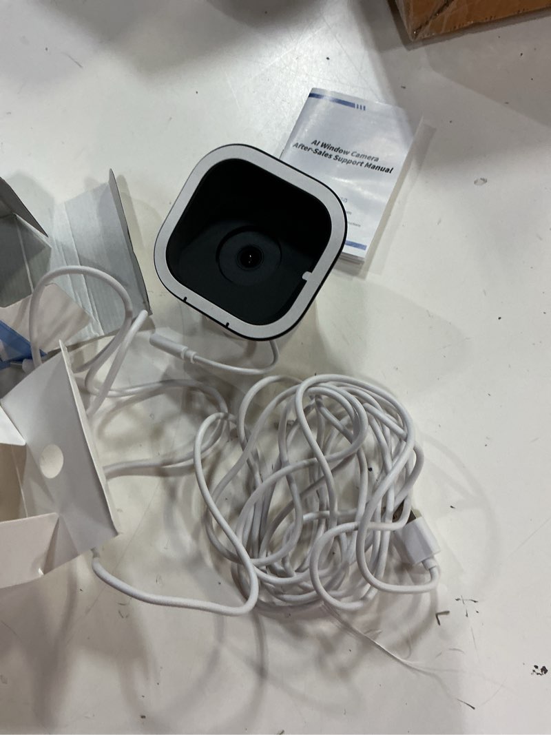 Condition photo showing Good Condition for 4mp 2k window security camera, 5g & 2.4ghz wifi indoor camera wireless, blacklight color night vision monitor outside window cam mount glass, 24/7 recording ai motion detection, quick magnetic install white 1pack white