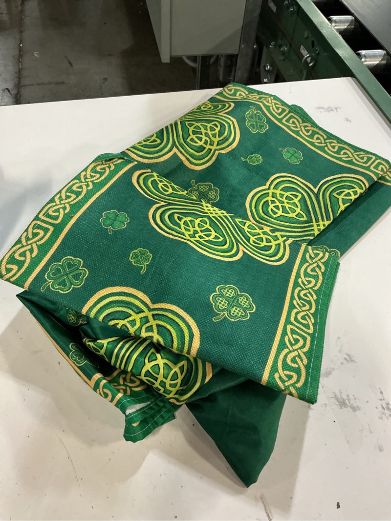 Condition photo showing Good Condition for Artoid Mode Green Stripes Shamrocks 210 GSM St.Patrick's Day Table Runner, Seasonal Spring Kitchen Dining Table Runner for Home Party Decor 13x72 Inch 13" x 72", Table Runner Green