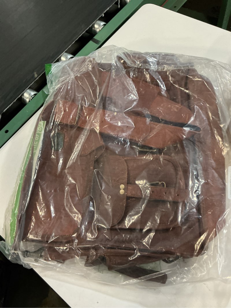 Condition photo showing Good Condition for cuero leather messenger bag for men, 18 inch laptop crossbody, handmade leather shoulder satchel bag for men, full grain business briefcase for office/work/travel - vintage brown 18 inch large
