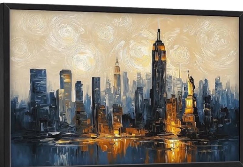 New York Large Wall Art for Living Room New York City Skyline Buildings Picture Decoration Modern Ab