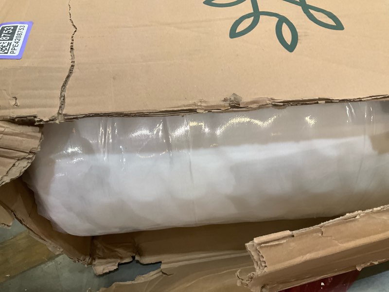 Condition photo showing As Is for zinus 12 inch comfort support hybrid mattress [new version], king, fiberglass free, medium plush, motion isolation, certified safe foams & fabric, mattress in a box white king 12" comfort support hybrid (new small box)