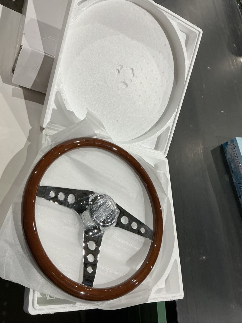 Condition photo showing New/Like New for jdm universal race sport classic wood steering wheel