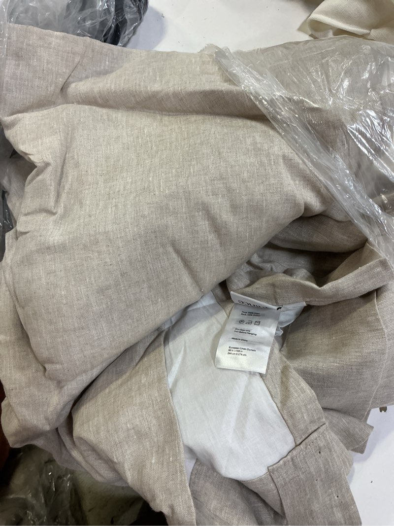 Condition photo showing Good Condition for european linen curtain, 96x108, flax