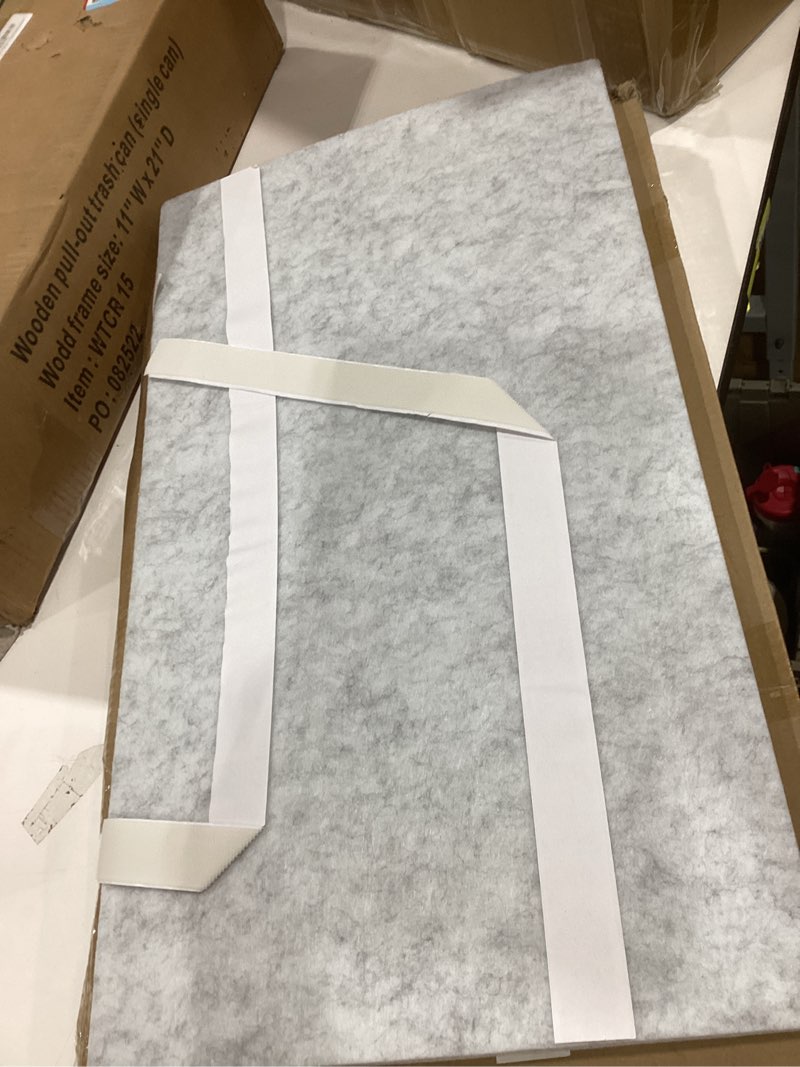 Condition photo showing As Is for Foldable Bulletin Board, 36x24 Inch Cork Board Alternative, Felt Pin Board for Wall Mounting, Photo Board Self-Adhesive Surface, Vision Board Decoration for Office, Home, Classroom, 35 Pushpins, Gray 36"X24"