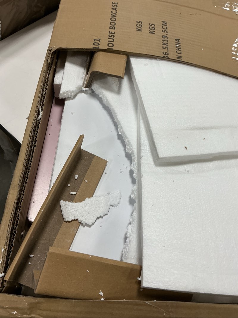 Condition photo showing As Is for OUKOVOL Wooden Dollhouse Bookshelf 3-Tier Doll House Bookcase Kids Books Toys Storage Organizer Shel