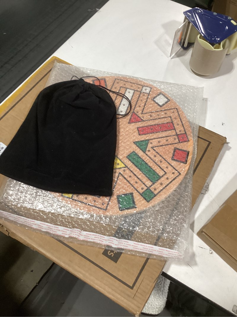 Condition photo showing As Is for Kathfly Fast Track Board Game Wooden 3-6 Players Board Game Set with 24 Boards Games Pieces and 2 Dice, Fast Track Games Night for Adult Teens Thanksgiving Christmas Family Party(14.2 Inch)