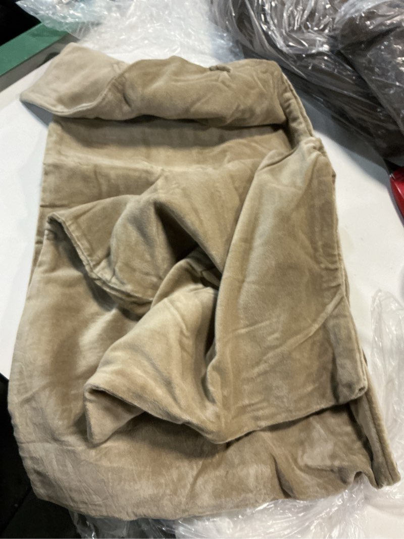 Condition photo showing Good Condition for cotton velvet oversized lumbar pillow cover, 12"x48", taupe