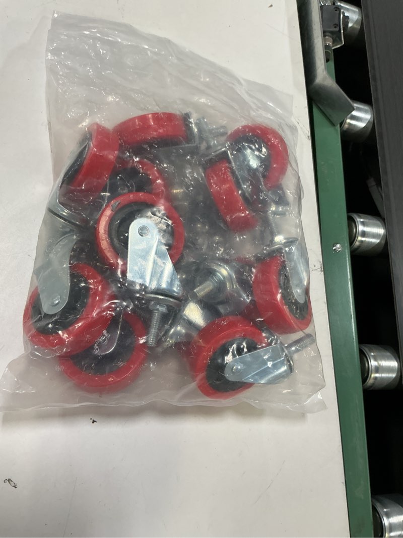 Condition photo showing Good Condition for MySit 12 Pack Creeper Wheels 2.5 Inch Heavy Duty Swivel Caster Wheel Creeper Service Cart Stool Post Mount, M10 (Around 3/8") x 1" Metric Threaded Stem Casters Wheels Replacement M10x25 12 Pack