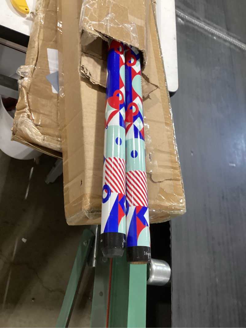 Condition photo showing Good Condition for kids short pool cue set of 2, canadian maple wood, 4 sizes (36/42/48/52 inch) with uv-printed fun designs and leather tip 48''