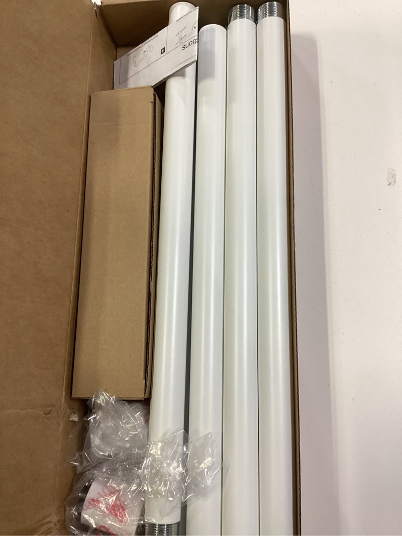 Condition photo showing Good Condition for Heavy Duty Curtain Rods for Windows 66 to 120 Inch, 1 Inch White Curtain Rods for Outdoor, Farmhouse, Bedroom, Kitchen, Living Room, Adjustable Easy Install Drapery Rod (A2,White,30"-120") 30"-120" White