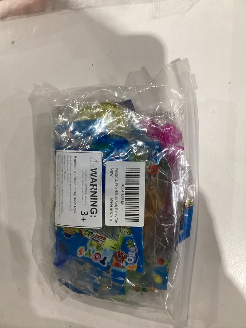 Condition photo showing New/Like New for 36 Pack Halloween Sticky Hands Toys, 8 Styles Pumpkin Spider Bat Cat Ghost Candy Sticky Stretchy Toys for Kids Boys Girls Halloween Treat Bags Goodie Bags Fillers Halloween Party Favors Gifts Halloween Sticky Hands 36