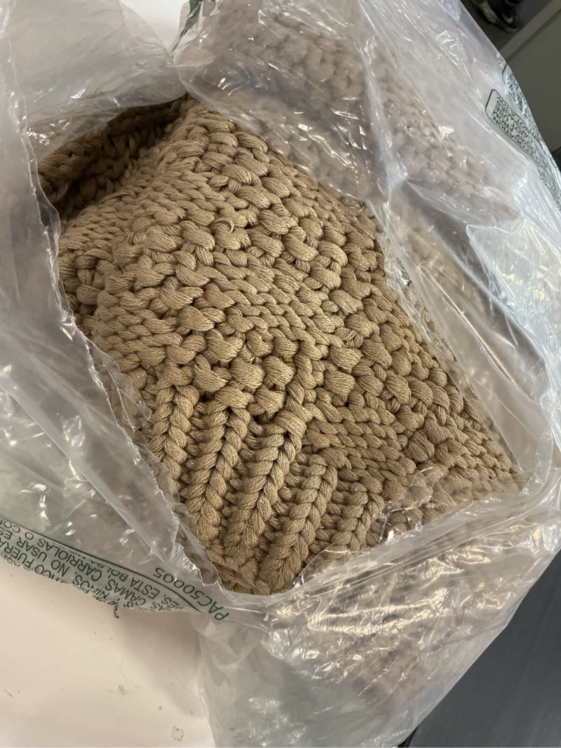 Condition photo showing Good Condition for Knitted Weighted Blanket for Adult, Chunky Knit Weighted Throw for Sleep 60"*80" 20lbs, Cooling Breathable Machine Washable Fall Heavy Blanket for Room Decor (Beige, Queen)