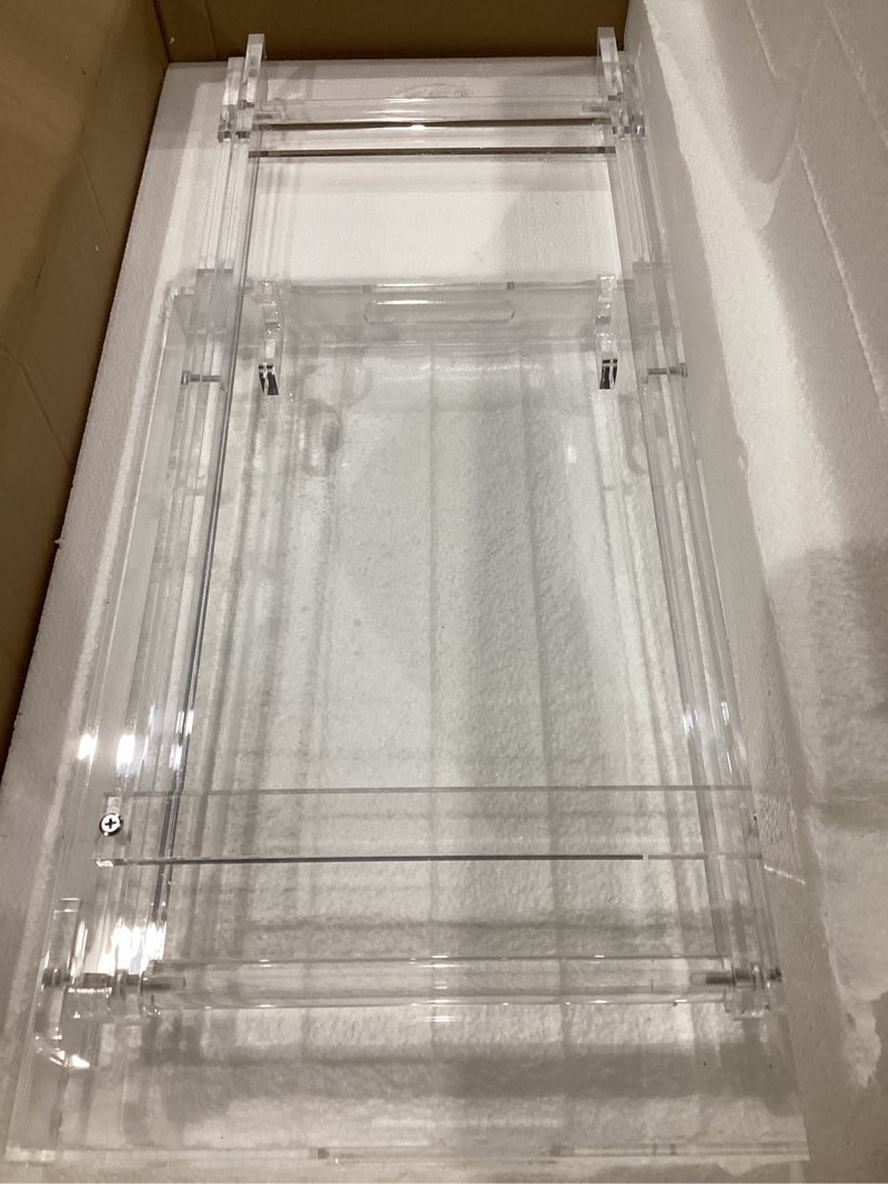 Condition photo showing Good Condition for acrylic folding square tray table, clear, 24x20x14 inch, home, bar & showroom use