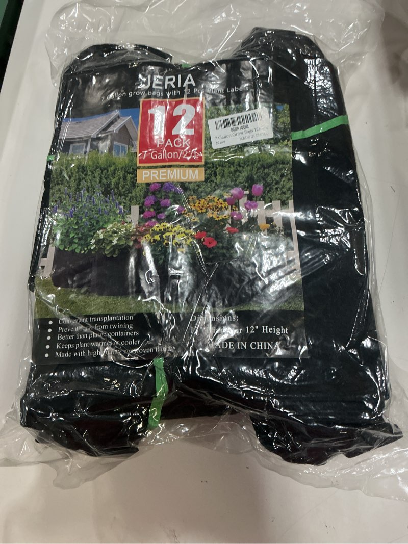 Condition photo showing New/Like New for 12-pack 7 gallon grow bags, 300g thickened nonwoven garden pots,heavy duty fabric pots with reinforced handles 7 gallons
