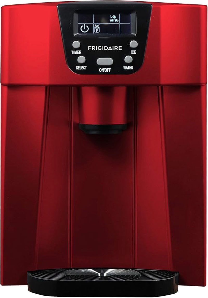 Frigidaire EFIC227-RED Compact Maker and Water Dispenser, 26lb of Ice per Day, Red