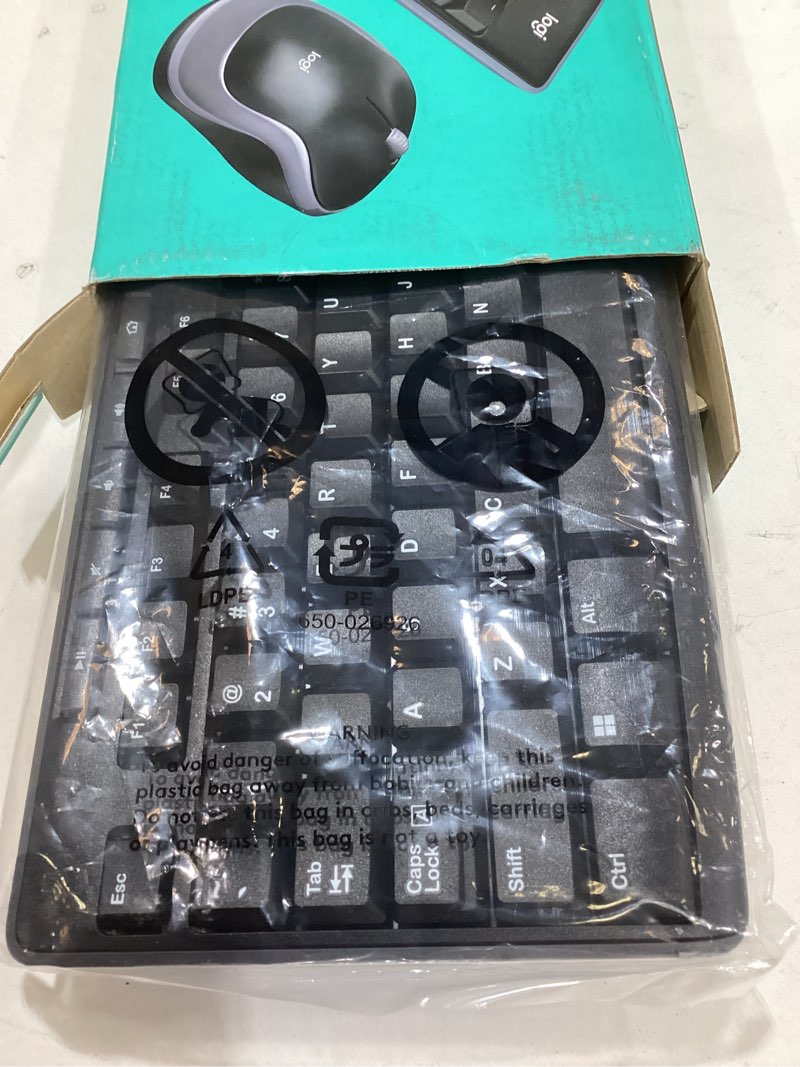 Condition photo showing As Is for Logitech MK270 Wireless Keyboard and Mouse Combo for Windows, 2.4 GHz, 8 Multimedia Keys, PC, Laptop, Wireless Keyboard Compact Mouse Combo - Black Black 1 Pack Combo