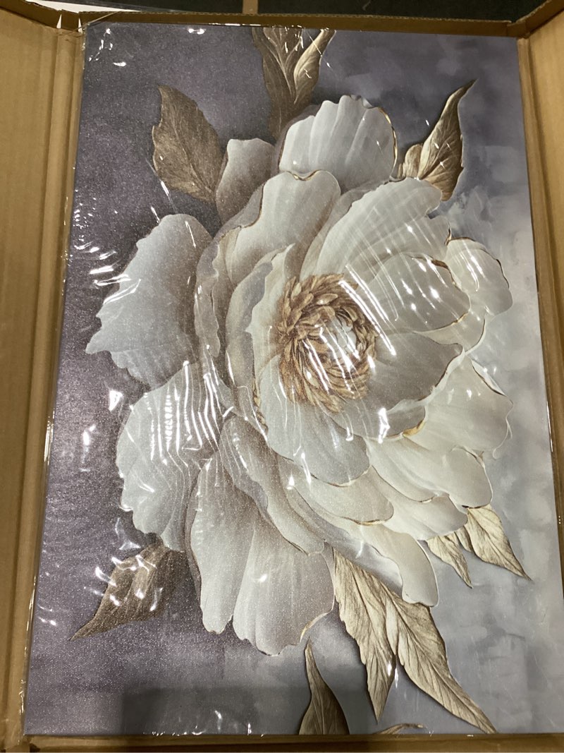 Canvas Wall Art white/gold Floral Wall Decor Pictures Modern Watercolor Boho Botanical Floral for Bedroom Living Room Home Decoration