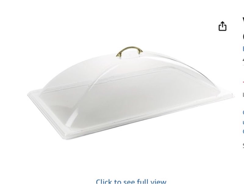 winco polycarbonate clear dome cover, full full size handled
