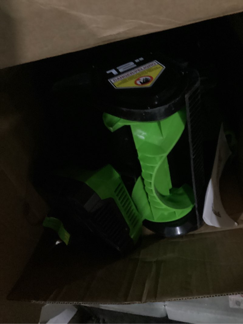 Condition photo showing As Is for Greenworks - 80V 12” Cordless Brushless Snow Shovel with 2.0 Ah Battery and Rapid Charger - Black/Green