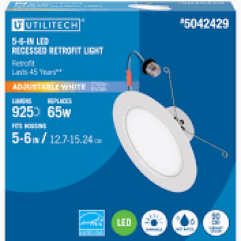 Utilitech 6in led recessed light