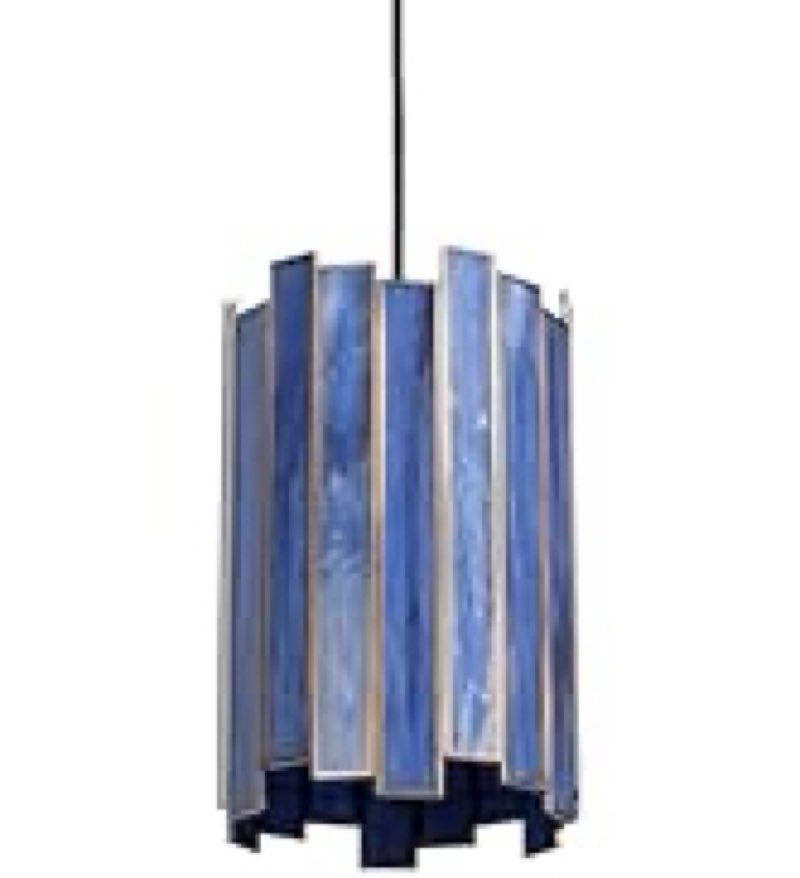 Wrlmfy Tiffany Pendant Lighting, 7" Brass Cylindrical Hanging Lamp