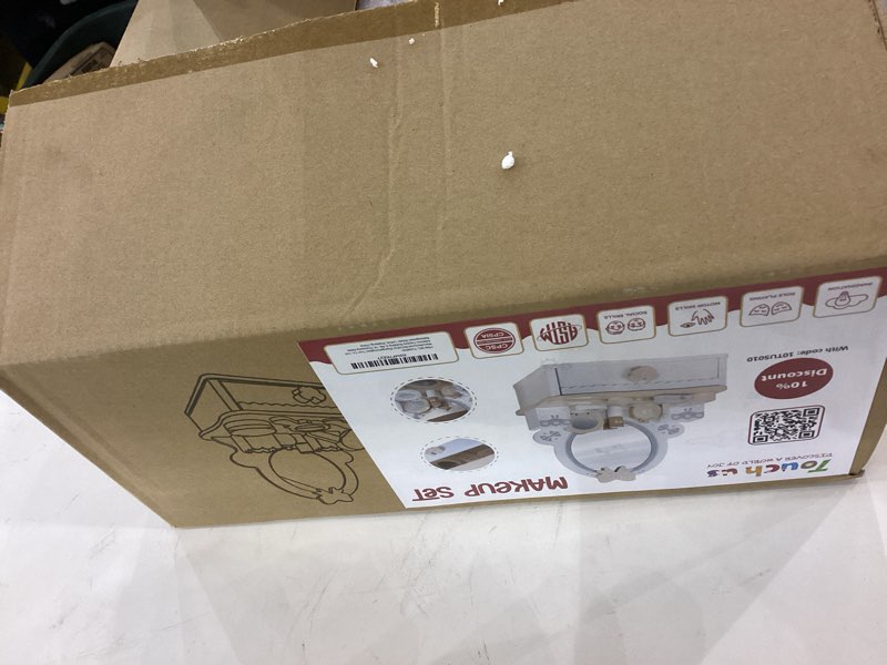 Little Girls Makeup Table with Mirror, Kids Vanity Table Set with Storage Drawer,Toddler Pretend Pla