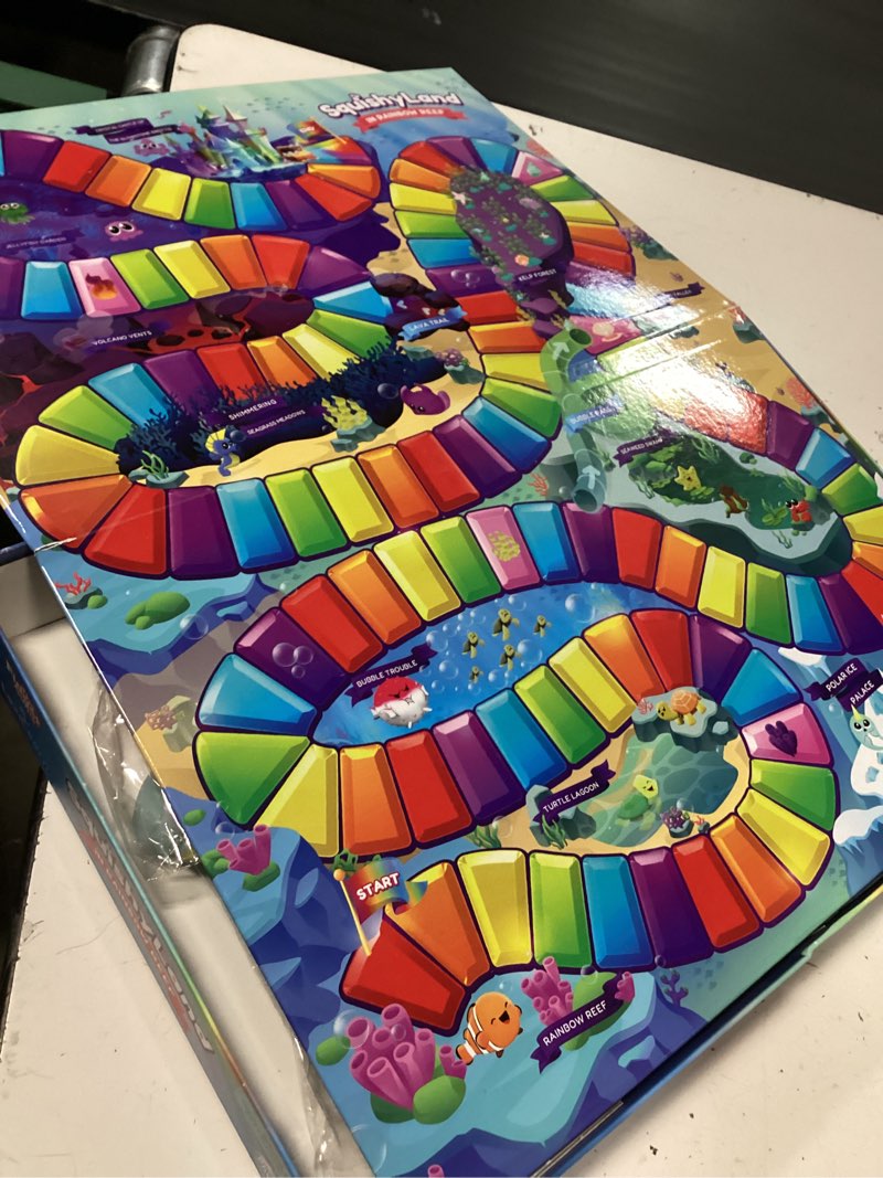 Condition photo showing Good Condition for the fidget game squishyland in rainbow reef - educational & phonics kindergarten learning activities for children in pre-k to 2nd grade - mochi squishy toys set with board game (2-6 players)