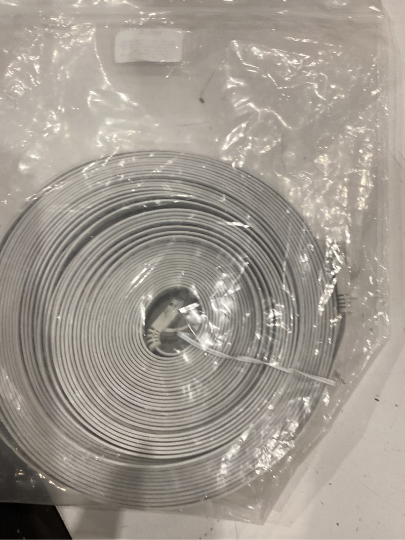 Condition photo showing Good Condition for jadaol cat 6 ethernet cable 50 ft, 10gbps support cat8 cat7 network, flat rj45 lan patch cable, high-speed wired internet cable for router, modem, switch, gaming consoles, pc, streaming devices, white 50ft flat white