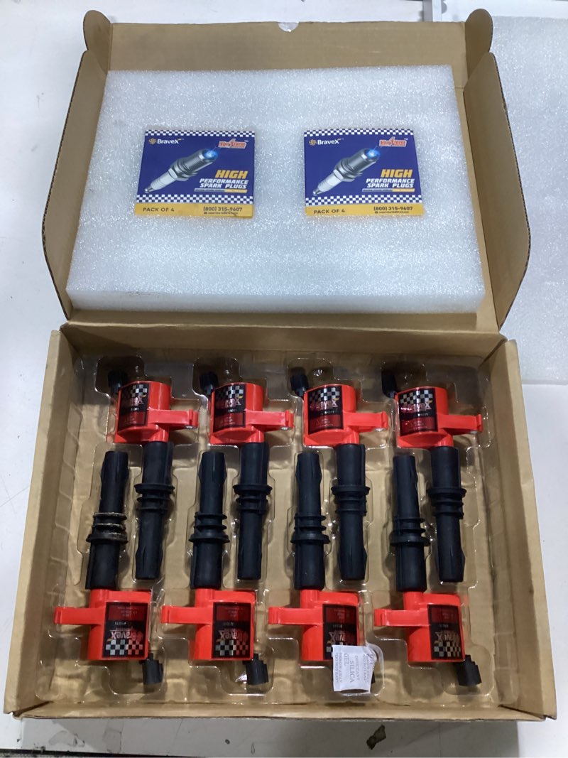 Condition photo showing New/Like New for High Performance 8PCS Straight Boot Ignition Coils& Spark Plug SP546 15% More Energy Ford F150 F250 F350 for Ford Lincoln Mercury V8 V10 4.6l 5.4l 6.8l Compatible with DG511 C1541 FD508 (RED) Y-DG511 Ignition Coil& SP546 Spark Plug