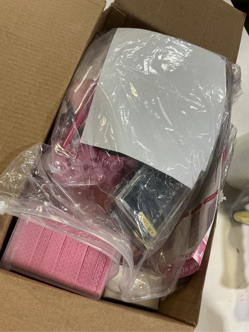 Condition photo showing New/Like New for lashes kit for eyelash extension beginner lash tech starter kit with eye lash mannequin head, professional eyelash extension kit with lash fan, extension glue and eyelash remover for practice training pink