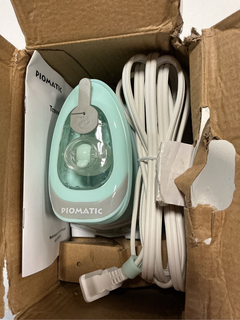 Condition photo showing Good Condition for piomatic mini travel steam iron for clothes with dual voltage, temperature control, non-stick soleplate and cord storage, ideal for sewing, quilting and handcraft
